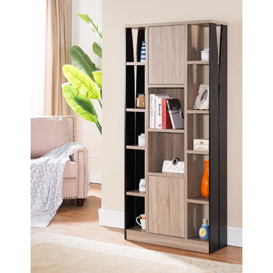 Amazing Bookcase With Adjustable Shelf, Black and Brown