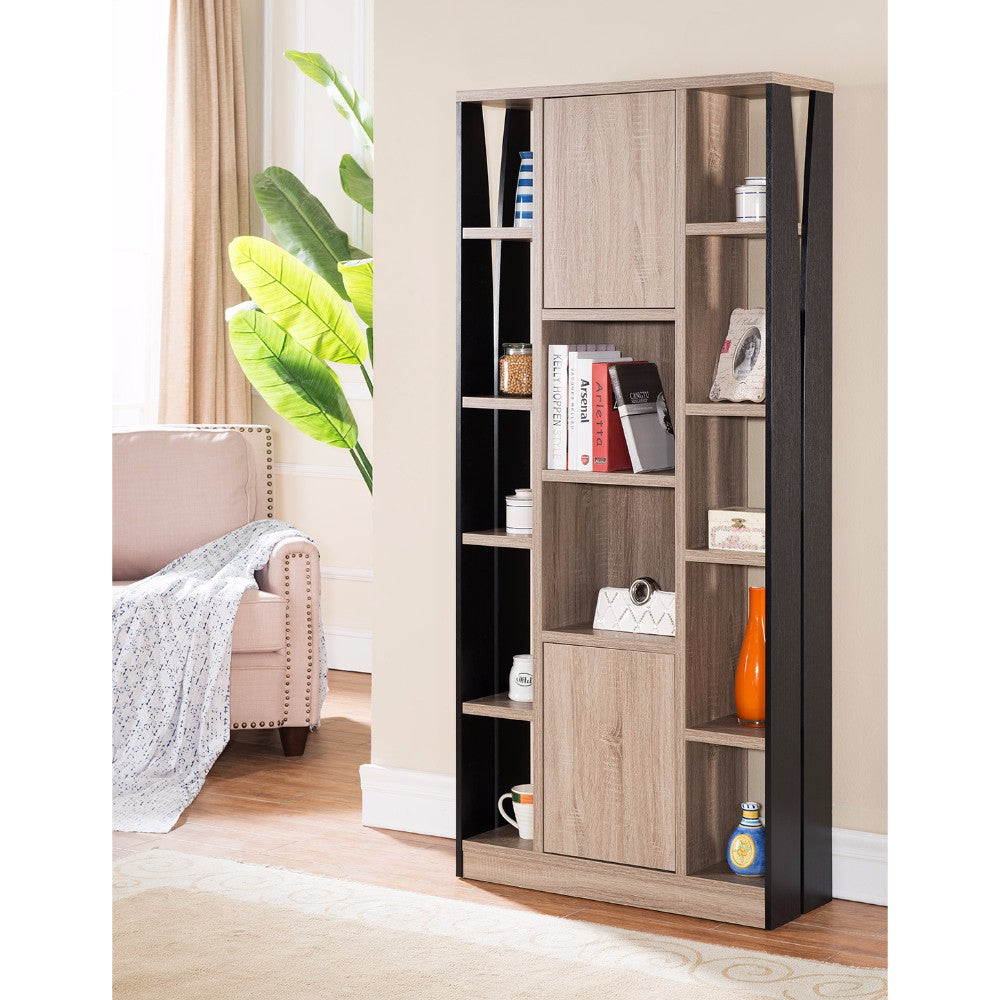 Amazing Bookcase With Adjustable Shelf, Black and Brown