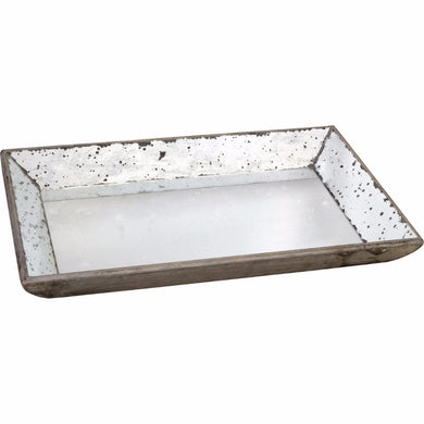 Waverly Mirrored Distressed Glass Tray