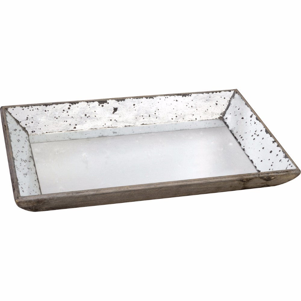 Waverly Mirrored Distressed Glass Tray