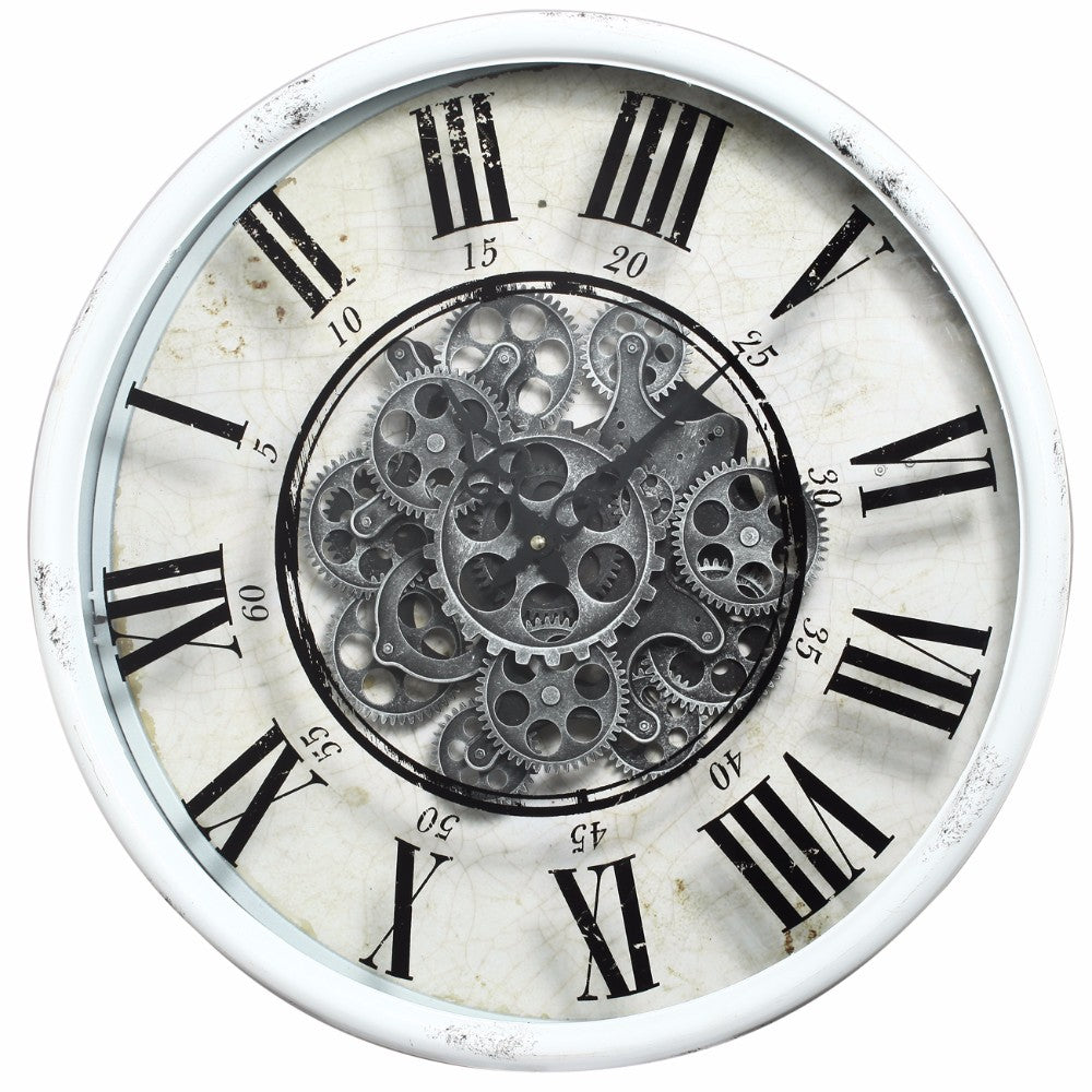Vintage Vibe Wall Clock, White