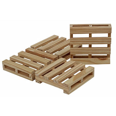 4 Pack Wooden Pallet Bar Coasters In Wooden Finish