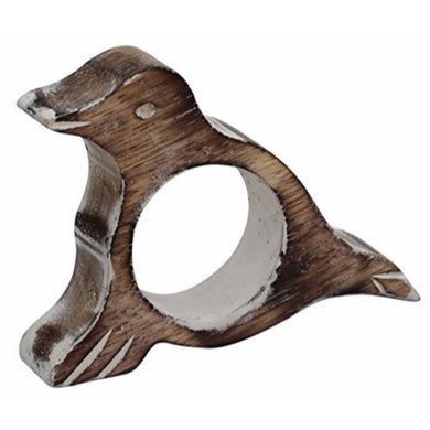White Shabby Chic Napkin Rings Bird Set of 6