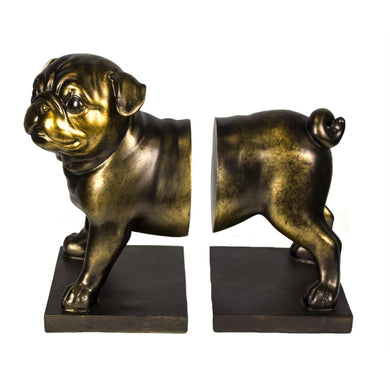 Well-designed Pug Dog Bookends, Set of 2