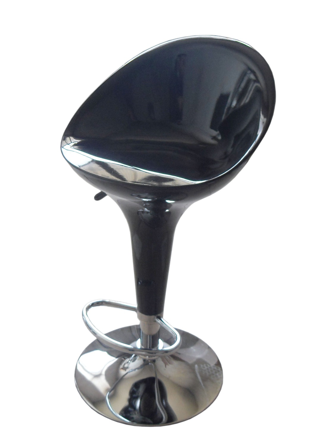 Sybill Adjustable Stool With Swivel, Set of 2, Black & Chrome