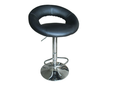 Sybill Adjustable Stool With Swivel, Set of 2, Black & Chrome