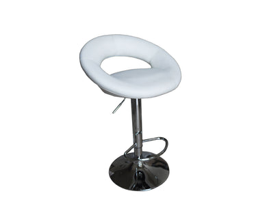 Sybill Adjustable Stool With Swivel, Set of 2, White & Chrome