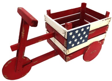 American Flag Tricycle Wood Planter