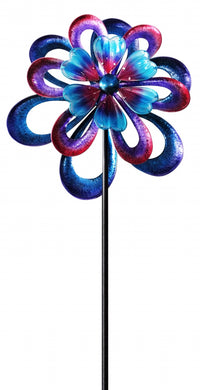 94 Inch Metal Round Flower Spinning Garden Stake
