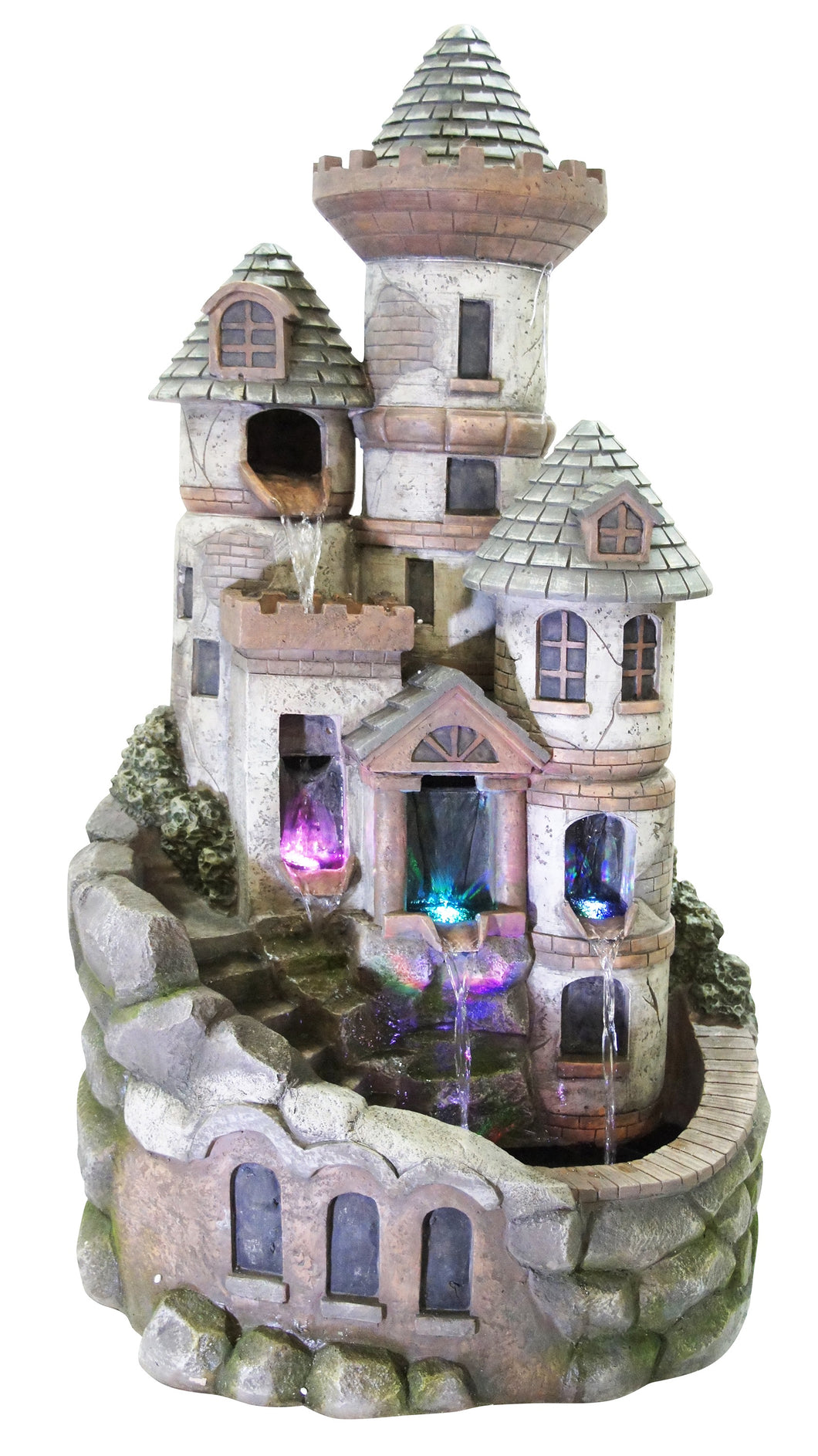 Tower Castle Fountain with LED Lights