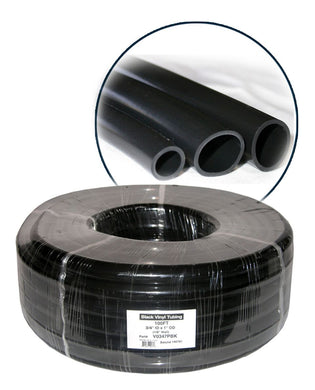 1/2 Inch Inner Diameter. x 1/8 In Wall PVC Black Tubing x 100' Coil