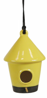 Yellow Ceramic Hanging Bird House