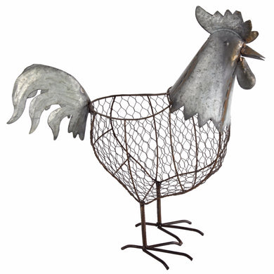 Versatile and Adorning Metal Rooster Basket