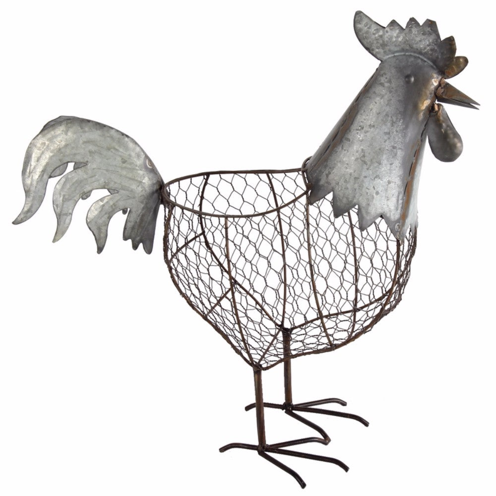 Versatile and Adorning Metal Rooster Basket