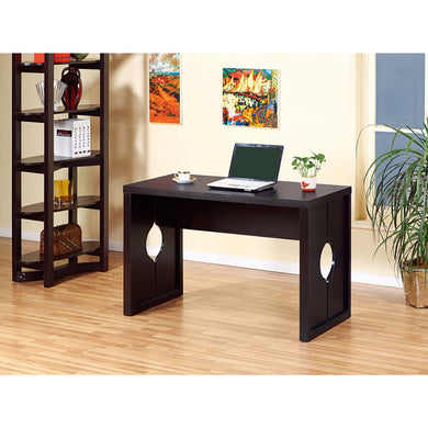 Well-designed All Around Dark Brown Finish Desk.