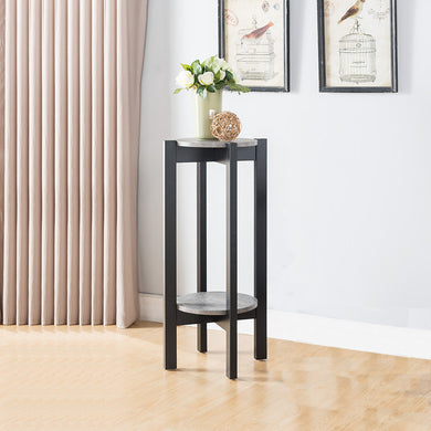 Alluring Large Plant Stand With Shelves, Black