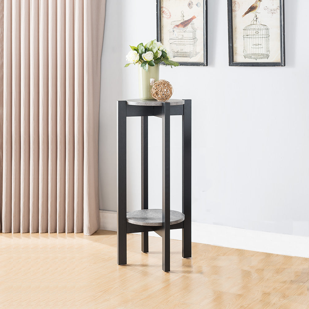 Alluring Large Plant Stand With Shelves, Black