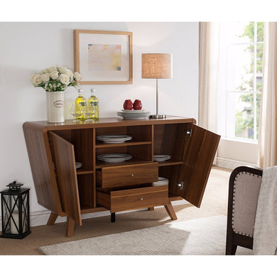 Alluring Buffet Table  With Roomy Cabinets, Light Brown