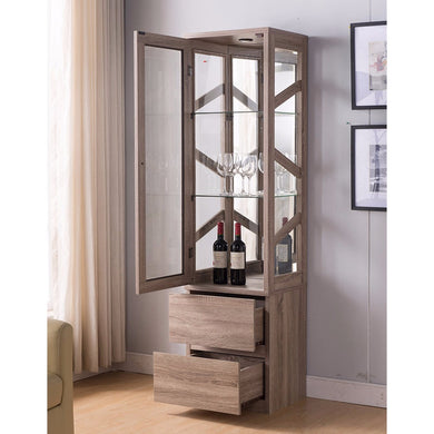 Wine Cabinet With Efficient Space, Light Brown
