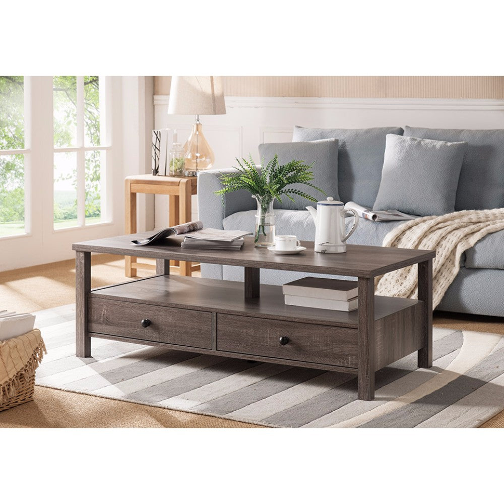 Unique Style Contemporary Coffee Table, Gray