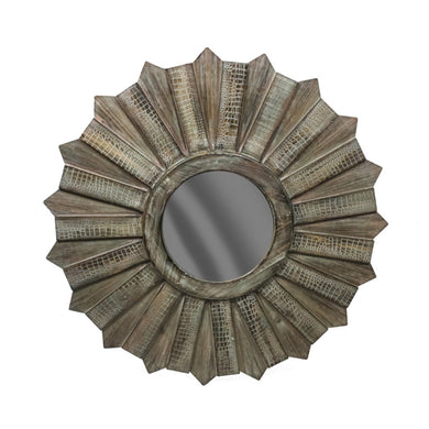 Well-Designed Wood Mirror ,Brown
