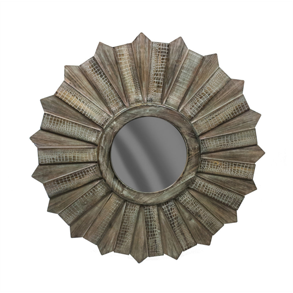 Well-Designed Wood Mirror ,Brown