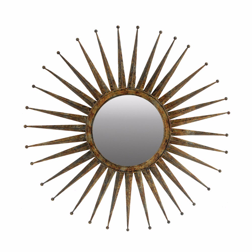 Antiquely Styled Golden Mirror