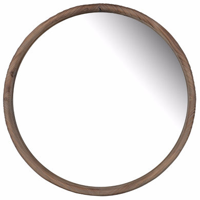Thayne Wooden Round Wall Mirror