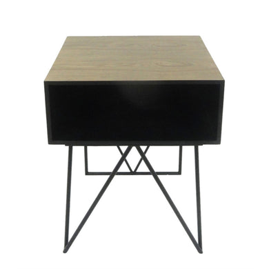 Tremendous Wood & Metal Accent Table, Black