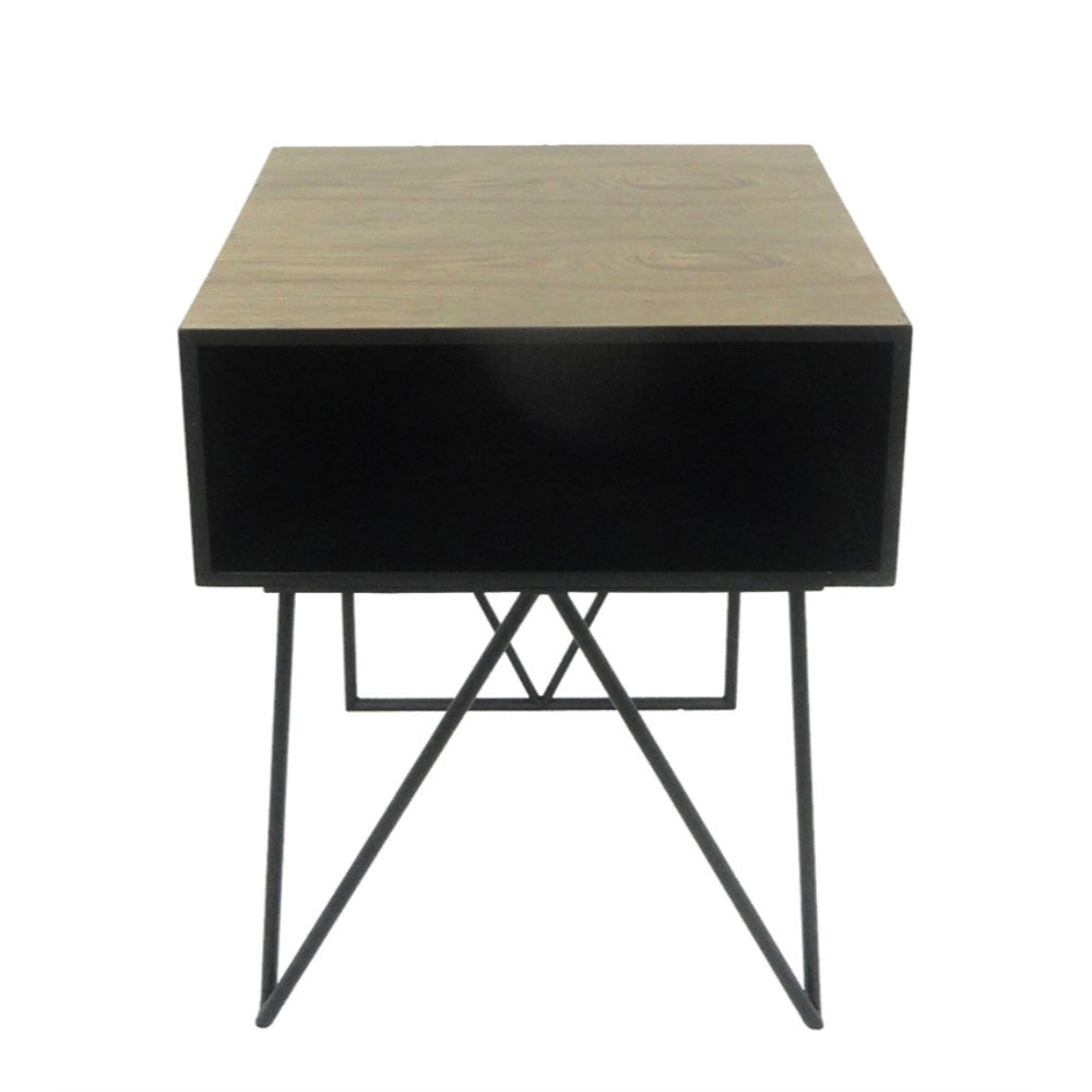 Tremendous Wood & Metal Accent Table, Black