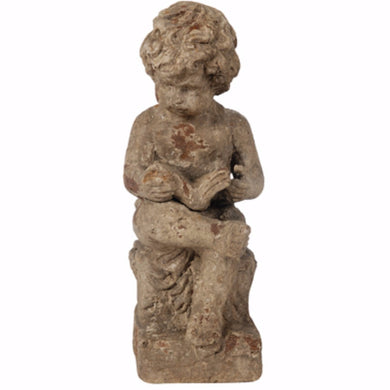 Antiquely Up-Scaling Boy Reading Book