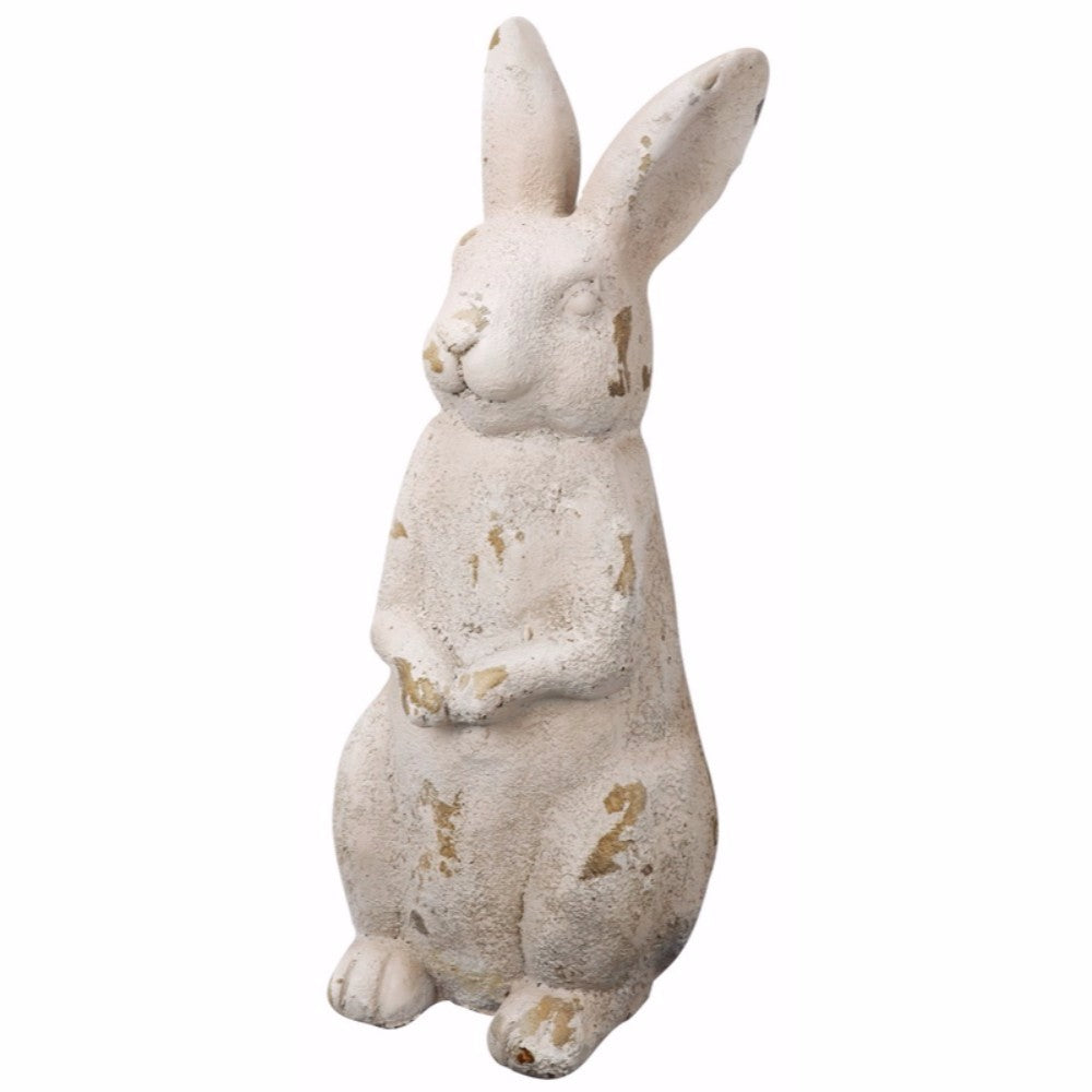 Alluring Magnesia Standing Rabbit Statue, White