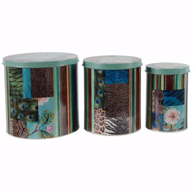 Alluring Multicolor decorative Tin Boxes - Set of 3