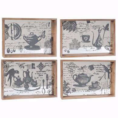 Ancient Art Theme Trays, Set of 4