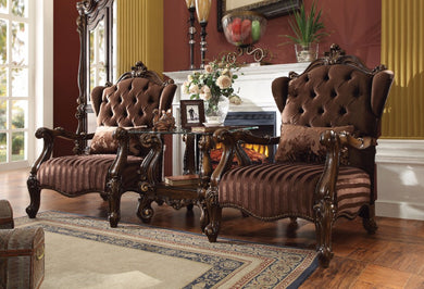 Versailles Chair with Pillow, Brown Velvet & Cherry Oak