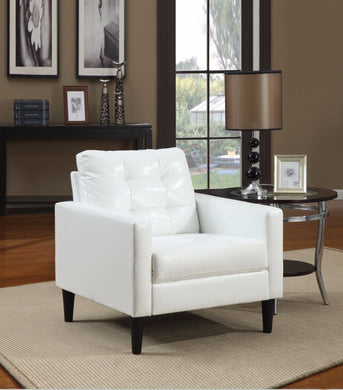 Accent Club Arm Chair, White, Polyurethane