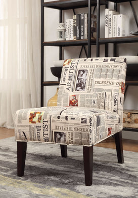 Accent Chair, Newspaper Print