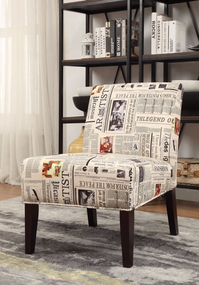 Accent Chair, Newspaper Print