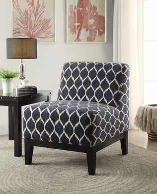 Accent Chair, Dark Blue Chenille