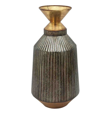 Antique Modern Metal Vase, Bronze & Gold