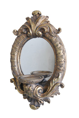 Traditionally Designed Resin Baroque Wall Sconce, Gold