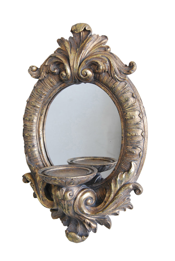 Traditionally Designed Resin Baroque Wall Sconce, Gold