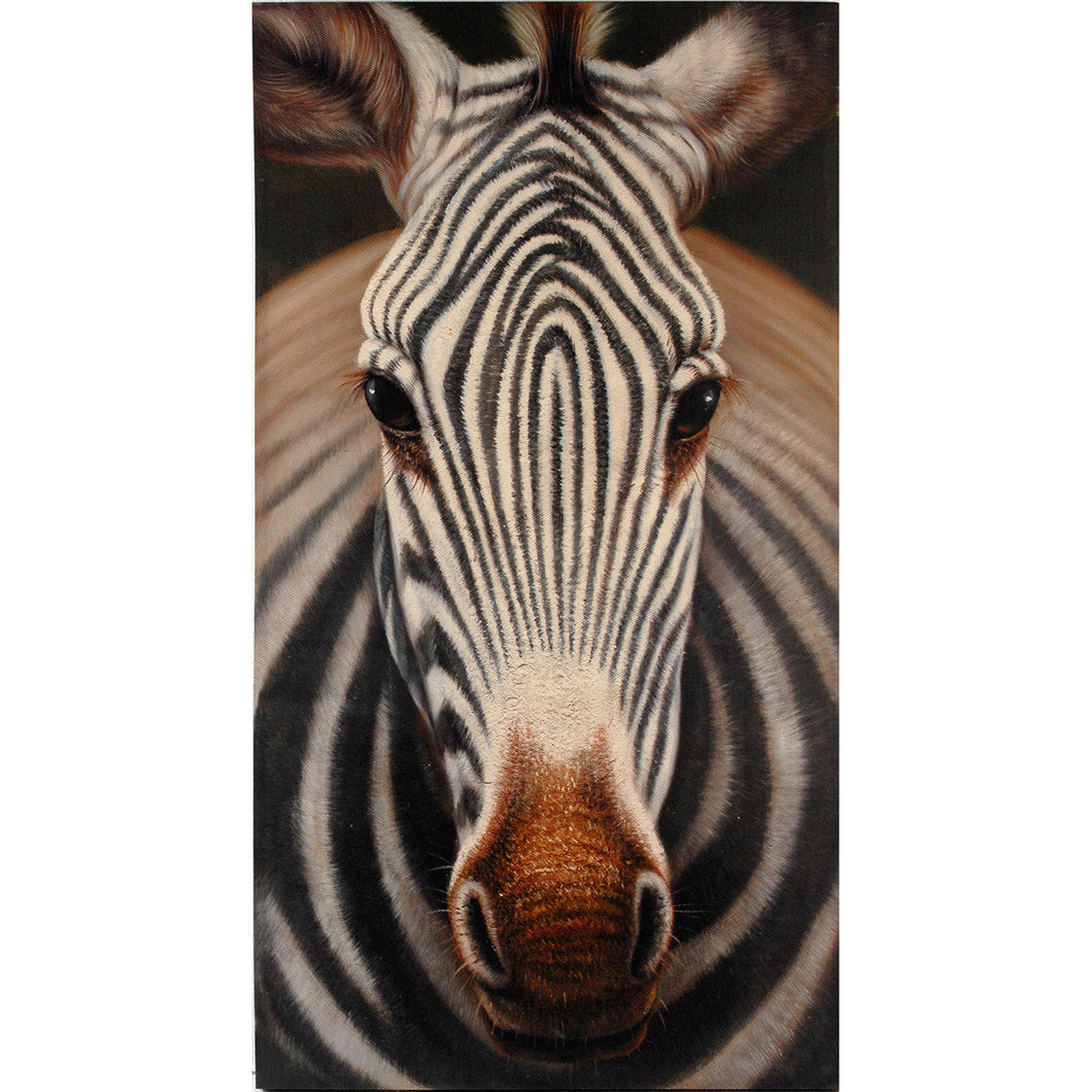 Amazingly Designed Zebra Print Portrait, Multicolor