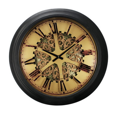 Vintage Roman Number Clock, Black and Copper
