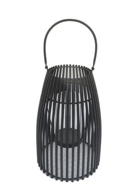 Vintage Decorativemetal Candle Lantern With Glass, Black, Small
