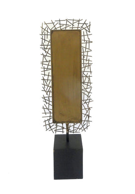 Trendy Metal Tabletop With Base, Gold, Small