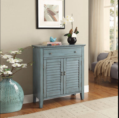 Winchell Antiqued Console Table, Antique Blue