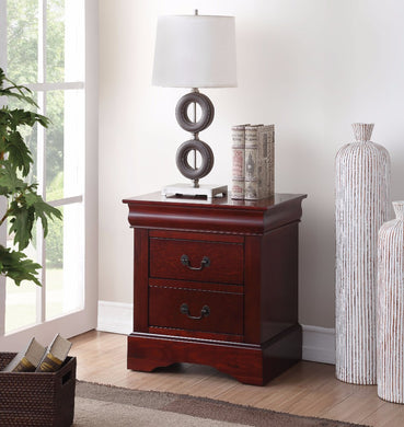 Traditional 2 Drawers wood Nightstand, Brown