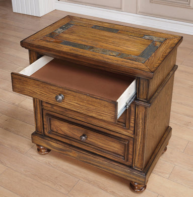 Transitional  Style 3 Drawers Wood Nightstand, Brown