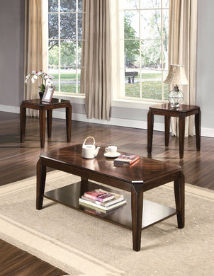 3Pc Pack Coffee/End Table Set, Walnut